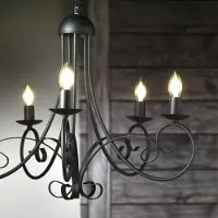ONLI Ljuskrona Pompei , dimbar, Svart, Vardagsrum / matsal, Metall, Lantlig / rustik, Ljuskrona