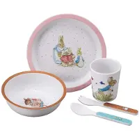 Petit Jour Paris Middagsset - Melamin - 5 Delar - Peter Rabbit - - One Size - Middagsset