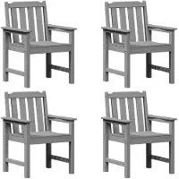 vidaXL Trädgård Stol 4 pcs Ljusgrå 65.5 x 59 x 88 cm polyeten