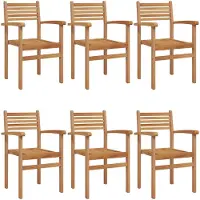vidaXL Trädgårds stapelbara stolar 6 pcs Brun 55.5 x 55.5 x 90 cm