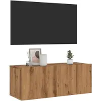 vidaXL Väggmonterad tv-skåp artisan ek 80x30x30 cm konstruerat trä