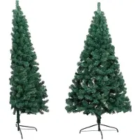 Halv plastgran med fot grön 210 cm PVC
