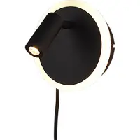 TRIO Lighting LED vägglampa Jordan, Svart, Vardagsrum / matsal, Metall, Modern, LED-vägglampa, vägglampa inomhus