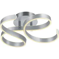 TRIO Lighting LED taklampa Francis, dimbar, Aluminium / grå / zink, Vardagsrum / matsal, Metall, Modern, LED-taklampa