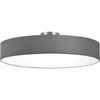 TRIO Lighting Taklampa Hotel, dimbar, Aluminium / grå / zink, Hall, Textil / tyger / siden, Modern, Taklampa
