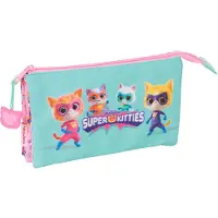 Safta Trousse Triple - - Superkitties - Confortable - Polyvalente - Enfants Scolaires