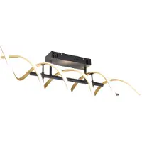 TRIO Lighting LED taklampa Sequence, dimbar, Mässing / guld, Vardagsrum / matsal, Aluminium / grå / zink, Modern, LED-taklampa