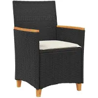 vidaXL Trädgårdsmöbelset 5 pcs Svart konstrotting