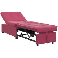 vidaXL Soffa-säng Röd vinröd 67 x 194 x 38 cm Sammet