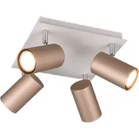 TRIO Lighting Marley takspotlight brun/ljusgrå 24 x cm 4 lampor metall Marley, dimbar, Brun / rost, Vardagsrum / matsal, Metall, Modern, Spotlight