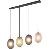 TRIO Lighting Glas pendellampa Facette, dimbar, Multifärgad, Vardagsrum / matsal, Glas, Modern, Pendellampa