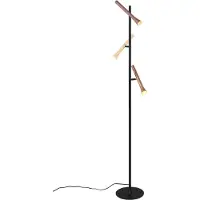 TRIO Lighting Golvlampa Fiato, dimbar, Svart, Vardagsrum / matsal, Metall, Golvlampa