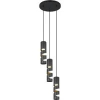TRIO Modern pendellampa svart 3-ljus - Stream