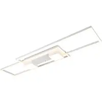 TRIO Lighting LED taklampa Albany, dimbar, Vitt / opal, Vardagsrum / matsal, Aluminium / grå / zink, Modern, LED-taklampa