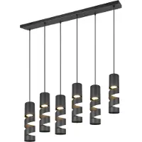 TRIO Lighting Hänglampa Stream, dimbar, Svart, Vardagsrum / matsal, Metall, Modern, Pendellampa