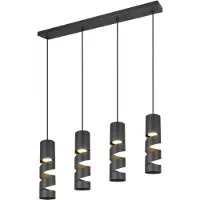 TRIO Lighting Hänglampa Stream, dimbar, Svart, Vardagsrum / matsal, Metall, Modern, Pendellampa