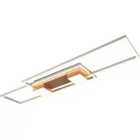 TRIO Lighting LED taklampa Albany, dimbar, Brun / rost, Vardagsrum / matsal, Aluminium / grå / zink, Modern, LED-taklampa