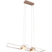 TRIO Lighting Pendellampa Albany, dimbar, Brun / rost, Vardagsrum / matsal, Aluminium / grå / zink, Modern