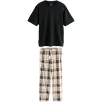 Next Pyjamas lång beige / marinblå / brun / svart
