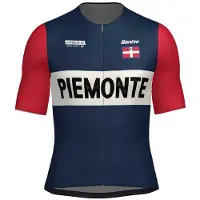 Santini La Vuelta Grand Salida Piemonte Korta ärmar Cykeltröja