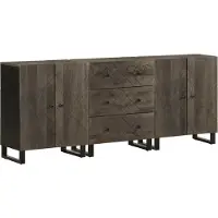vidaXL Sidobord 3 delar svart 60x33x75 cm massivt mangoträ