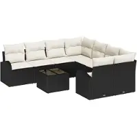 vidaXL Trädgårdsoffset Svart 55 x 55 x 37 cm konstrotting