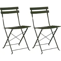 vidaXL Fällbar trädgårdsstol 2 st Grön 42 x 46 x 82cm Metall 42002955
