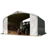 TOOLPORT Vindskydd 6x6m, PVC 850, grå, Jord