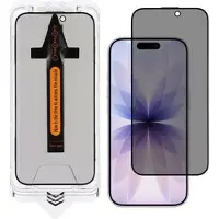 Mtp Products iPhone 17 Skärmskydd i härdat glas för privatlivet med installationsverktyg - 9H - svart kant