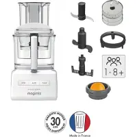 Magimix 18590F, 3,6 l, Vit, Knappar, Rostfritt stål, 1100 W, 210 mm