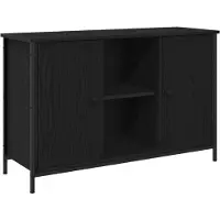 vidaXL TV-bänkset Svart Ek 101 x 35 x 65 cm Konstruerat trä