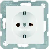 Berker 47438912 SCHUKO-vägguttag S.1/B.3/B.7 glas röd, glans
