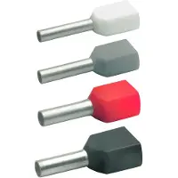 Klauke 8708 Dubbla ändhylsor 0.75 mm² Delisolerad Grå 1000 st