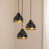 Opviq Hänglampa Yildo , dimbar, Svart, Vardagsrum / matsal, Metall, Modern, Pendellampa
