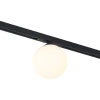 QAZQA Modern taklampa svart med vitt glas för 1-fas skensystem - Slimline Eira