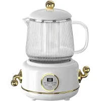 TOMTOP JMS Hälsokanna Rostfritt Stål Glas Multifunktionell Mini Elektrisk Tekokare Vattenkokare för Hem och Kontor L vit