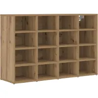 vidaXL Skoskåp med hylla Artisan Ek 103 x 30 x 67 cm Konstruerat trä
