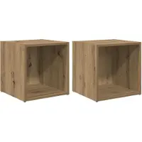 vidaXL TV-bänkset 2 pcs Artisan Ek 37 x 35 x 37,5 cm Konstruerat trä
