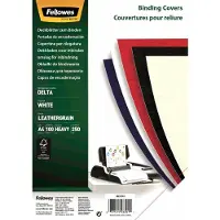 Fellowes Inbindningsomslag A4 250 gram vit | Leatherlook 100st