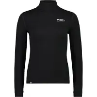 Mons Royale Women's Cascade Merino Base Layer Mock Neck Long Sleeve Black
