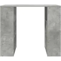 vidaXL Skrivbord med hylla Betonggrå 90 x 50 x 75 cm Konstruerat trä