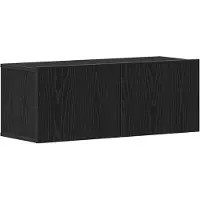 vidaXL TV-skåp 2 pcs Svart Ek 80 x 30 x 30 cm Konstruerat trä