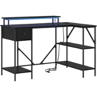 vidaXL Skrivbord med låda Svart Ek 120 x 79 x 86,5 cm Konstruerat trä