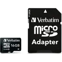 Verbatim Micro SDHC minneskort + adapter 16GB | klass 10 |