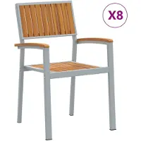 vidaXL Stapelstol 8 pcs Brun 56 x 57 x 87 cm Massivt Akaciaträ
