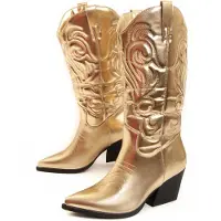 Montevita Bota Cowboy De Tacón Para Mujer. Bottavita13 93969 37 gyllene