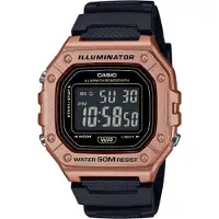 Casio W-218HM-5BVEF — Herr digital sportklocka svart, plastarmband, 5 ATM