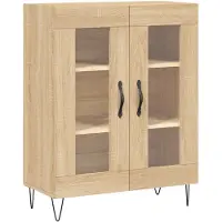 vidaXL Vitrinskåp, Sonoma Ek, 69,5X34X180 Cm, Träbaserat Material