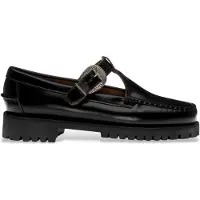 Sebago för kvinnor. 751244W Aurora läderskor svart (40), Hud, 1 till 3 cm, Spänne, Casual