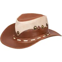 Infinity Leather Australian Western Style Cowboy Outback Aussie Bush Hat i äkta läder och mocka